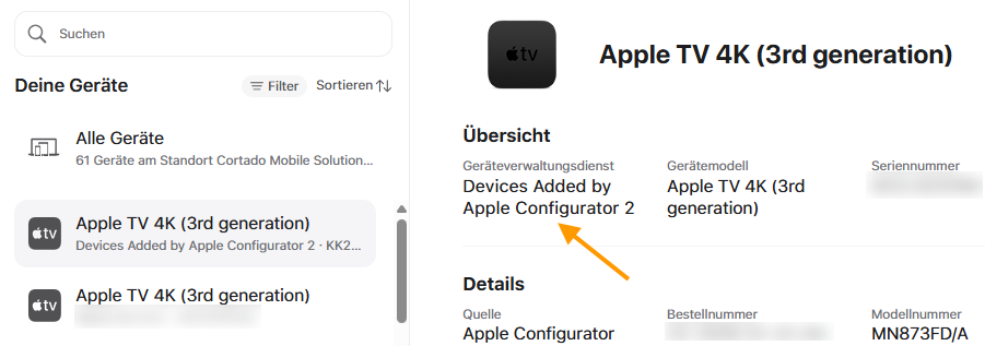 Apple TV im Apple Business Manager
