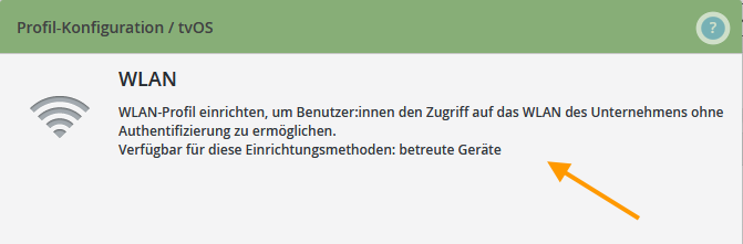 WLAN-Profil auswählen