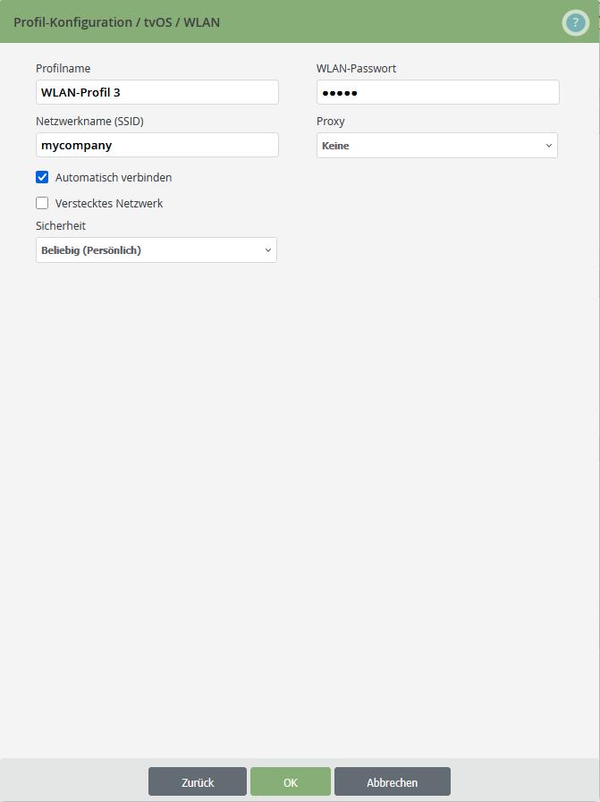 WLAN-Profil konfigurieren