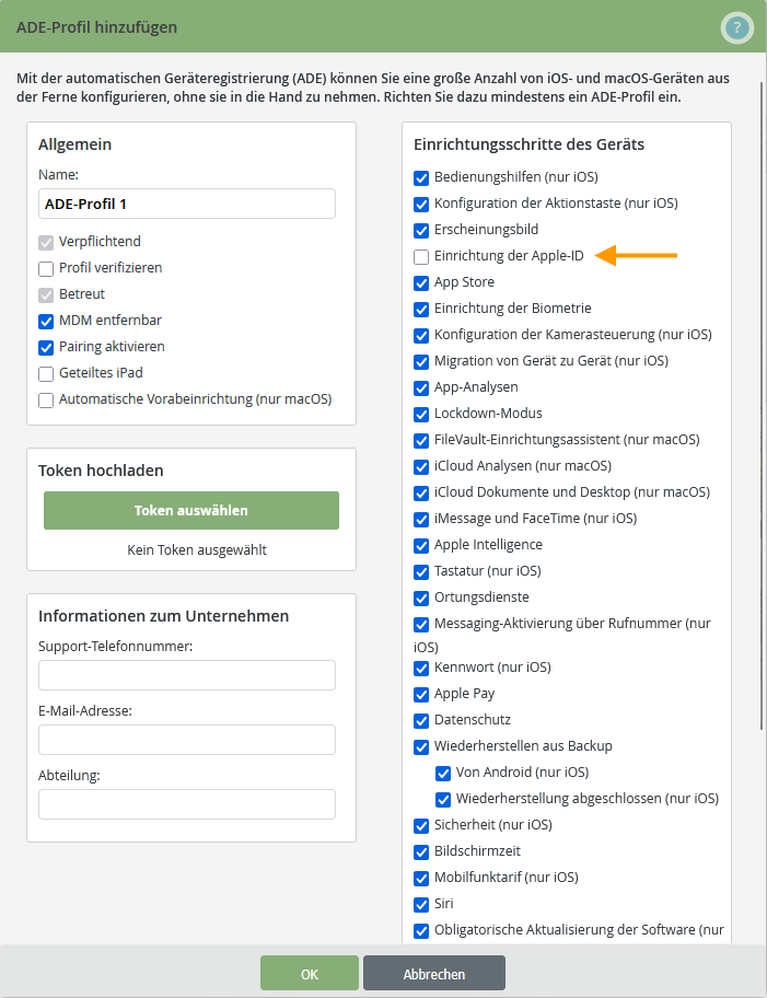 Einrichtung mit Apple Account verhindern