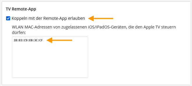 TV Remote-App konfigurieren