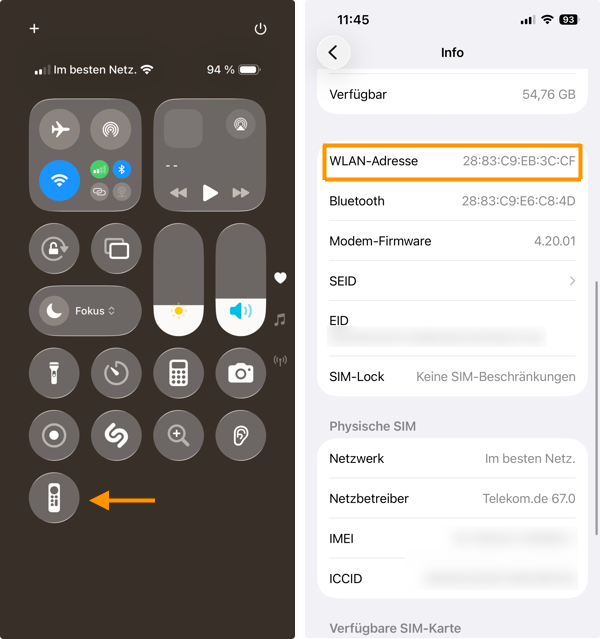 Remote-App zur Bedienung von Apple TV auf dem iPhone