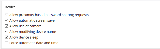 configure device policies