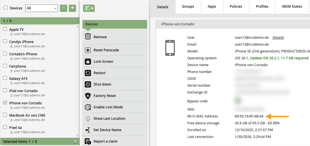 find Wi-Fi Mac address