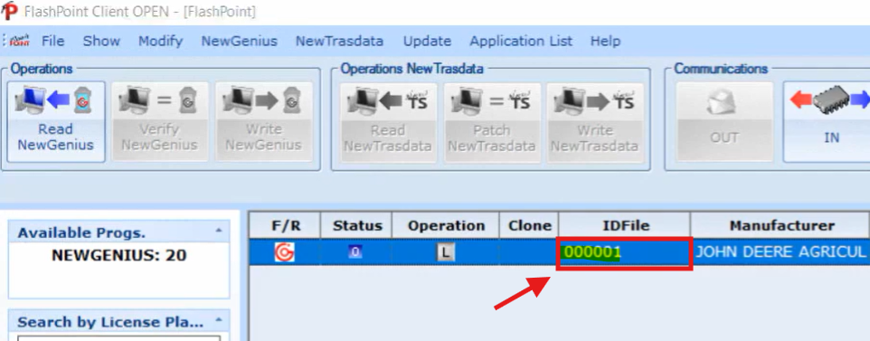 Screenshot of the Flashpoint program with the file ID highlighted