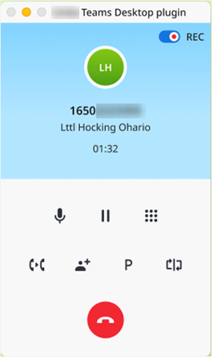 Hunt Group recording control in call bar