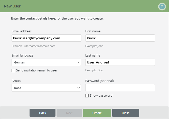 add dummy user