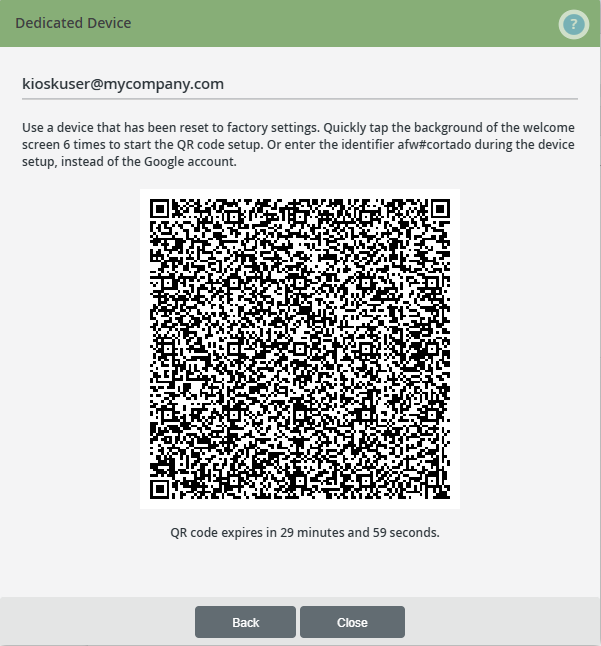 QR code for enrollment