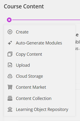 Image showing the "Create" option 