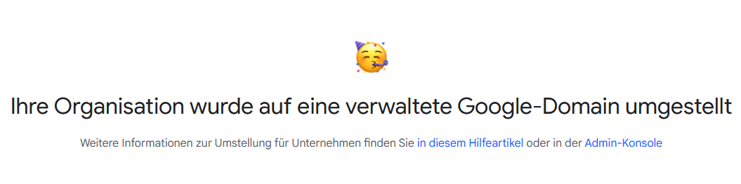 erfolgreiche Umstellung