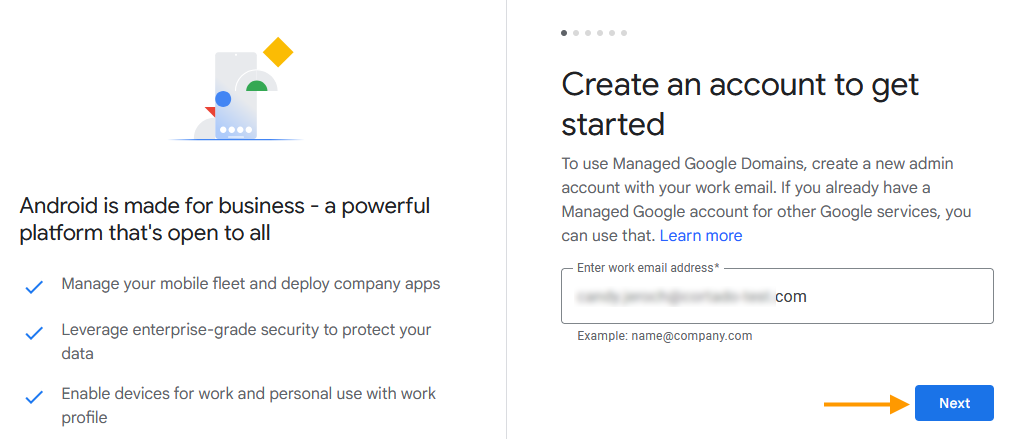 Google Adminkonto eintragen