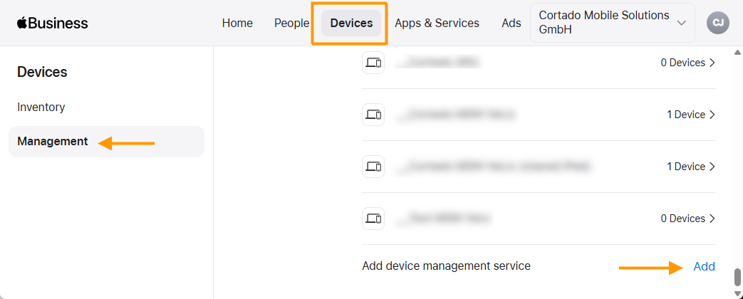 add device management service