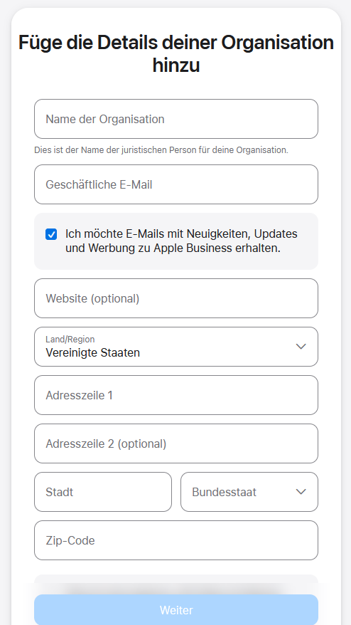 im apple Business Manager registrieren