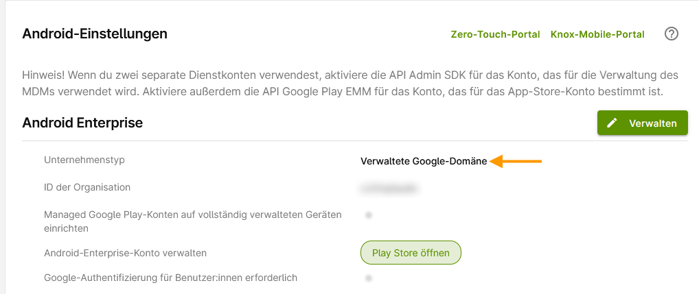 verwaltete Google-Domäne