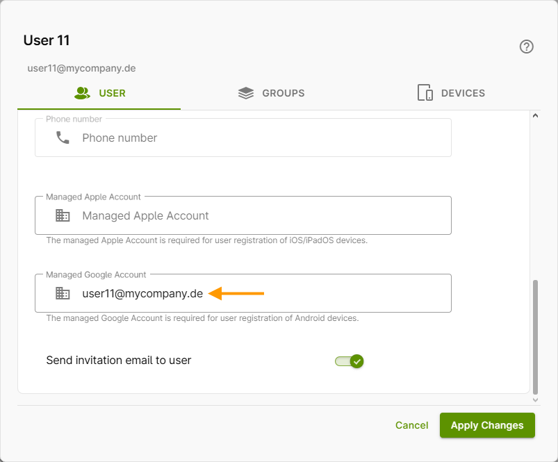 enter Google account