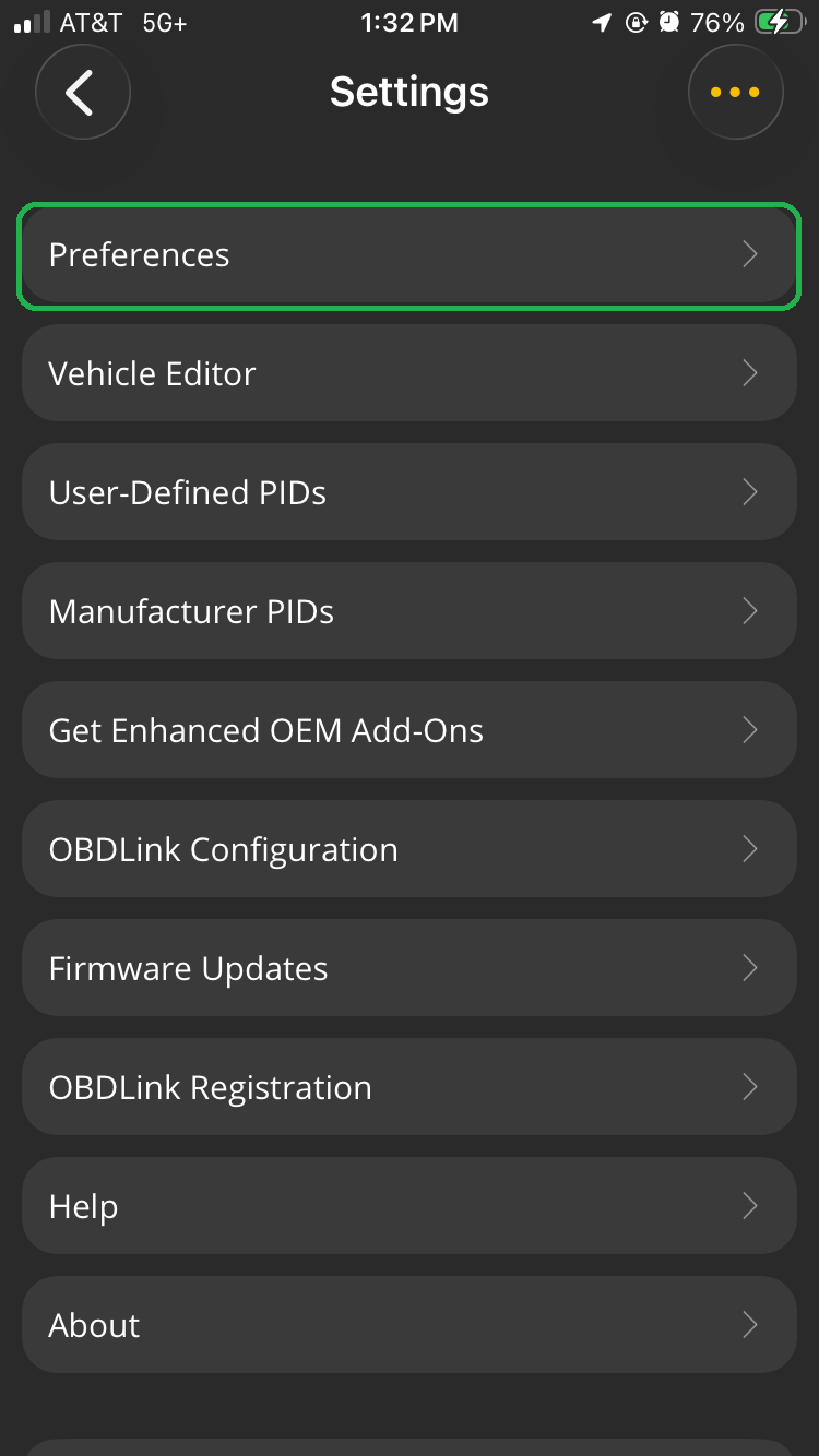 iOS Settings screen with Preferences highlighted.