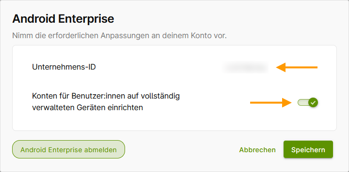 Konten einrichten, aktivieren