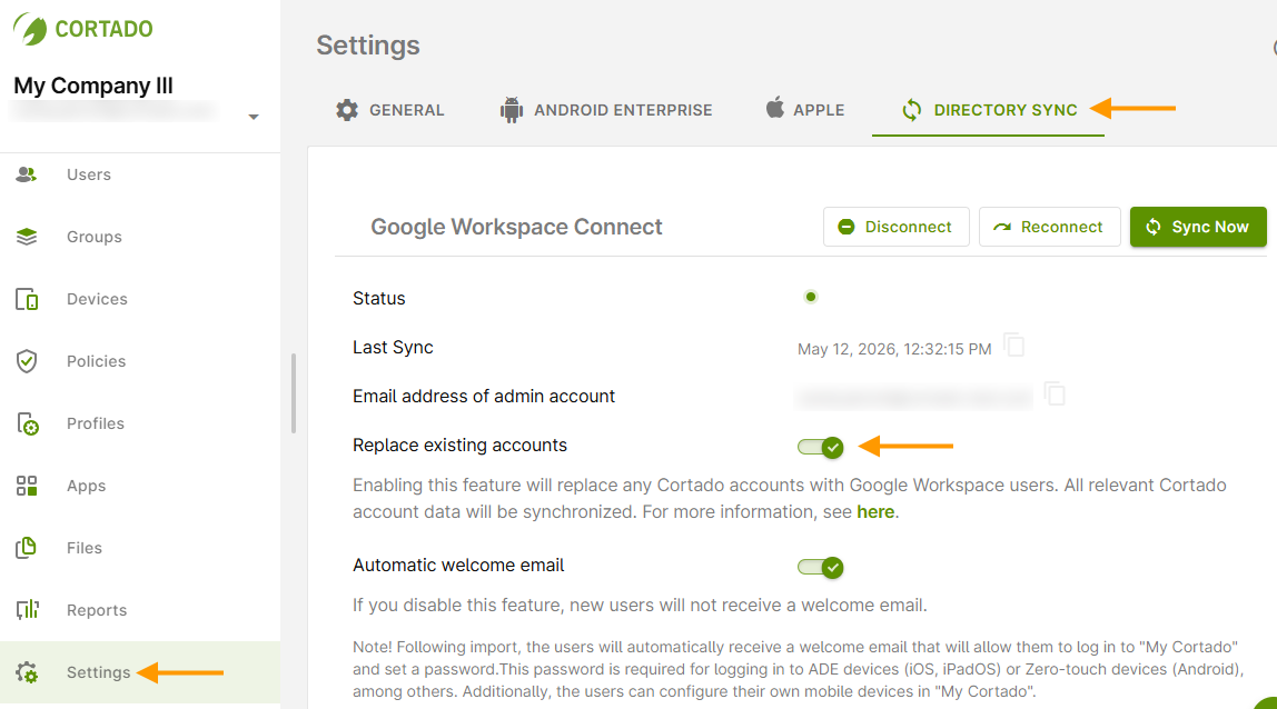 replace existing accounts