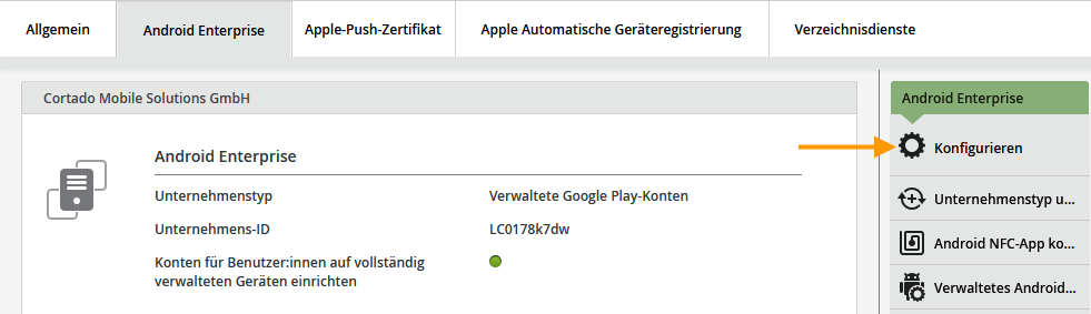 Konfigurieren klicken