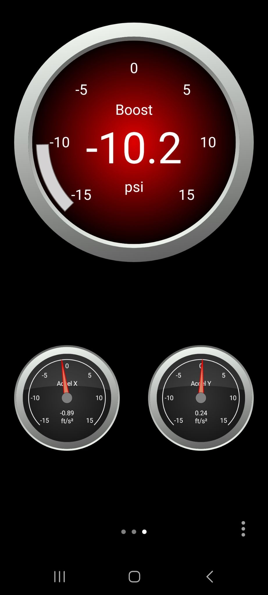 Android screen showing one of the default dashboard screens.