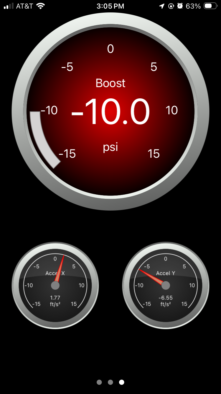 iOS screen showing one of the default dashboard screens.