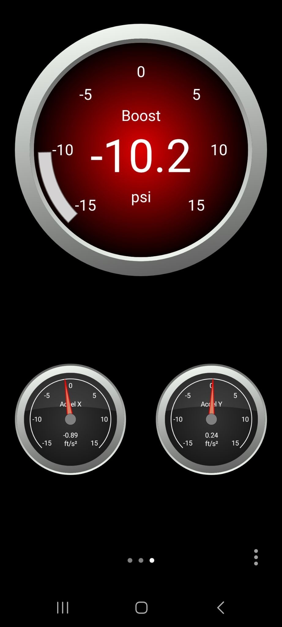 Android screen showing one of the default dashboard screens.