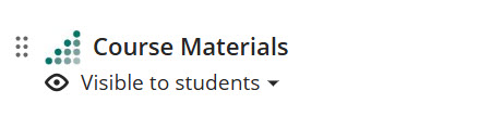 Course Materials link shown in the instructor view