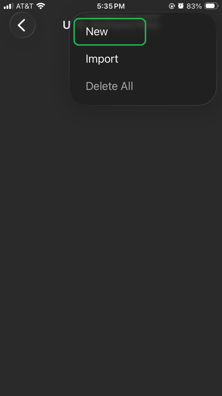 iOS User Defined PIDs menu with the New option highlighted.
