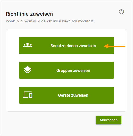 wem zuweisen auswählen