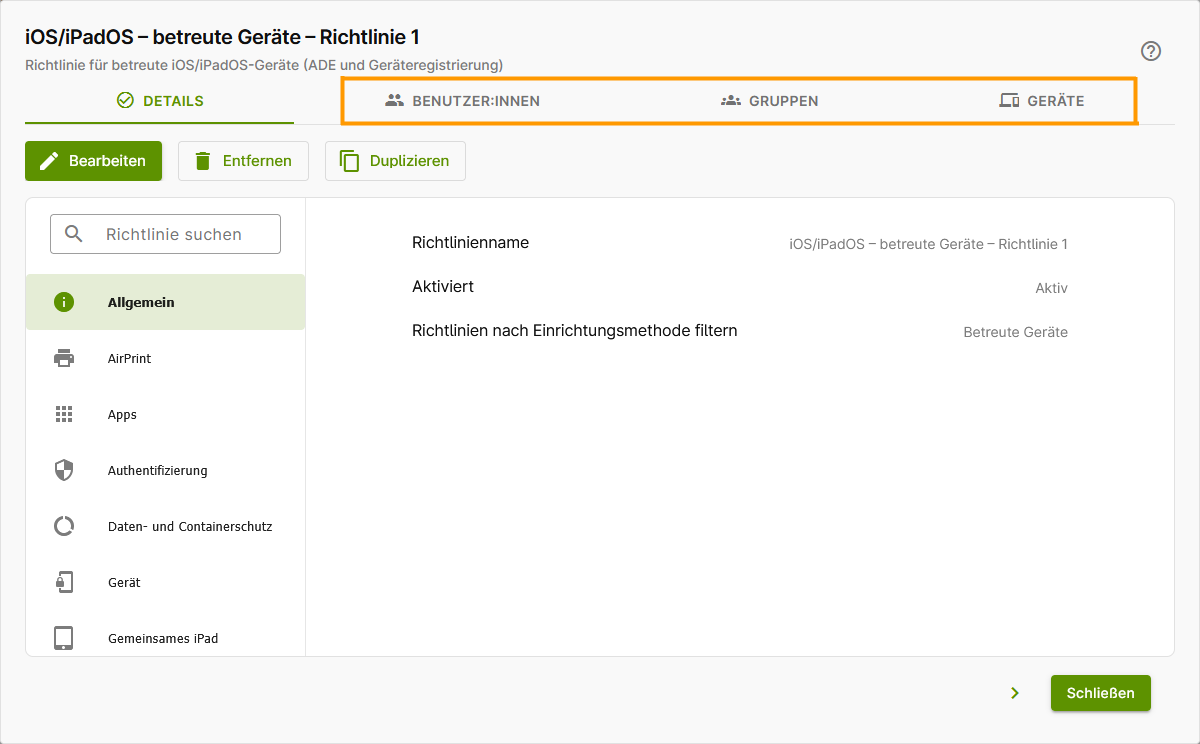 auswählen wem es zugewiesen ist