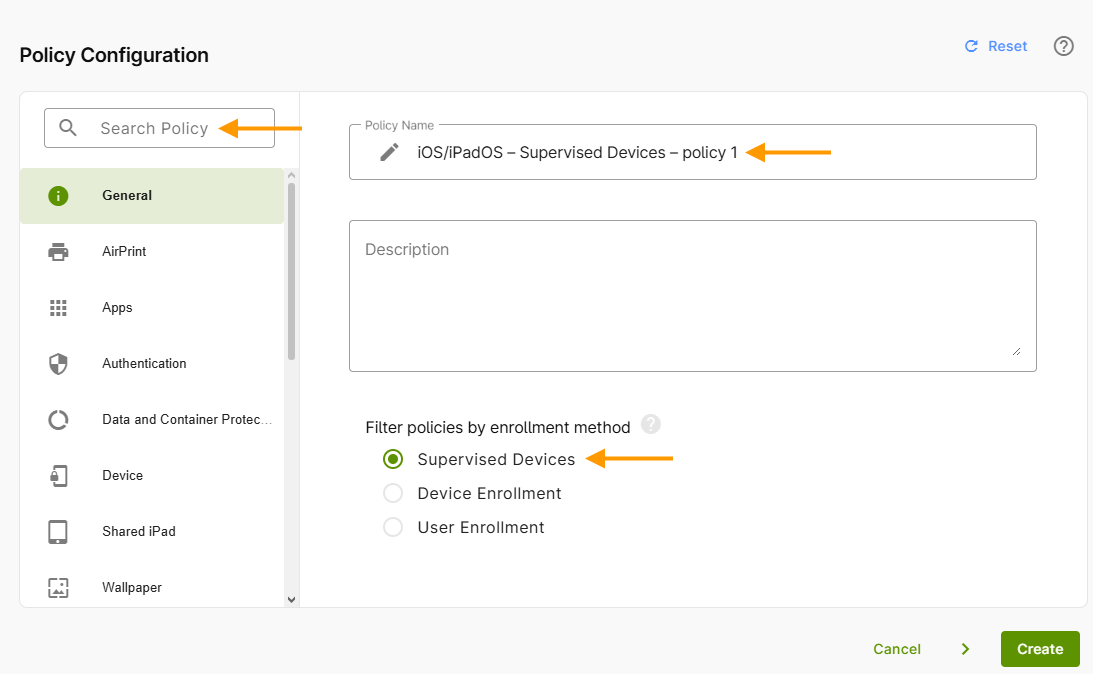 configure policy