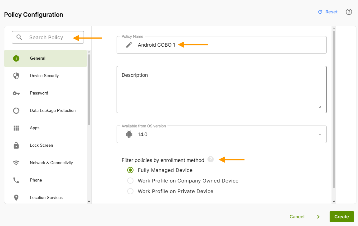 configure policy