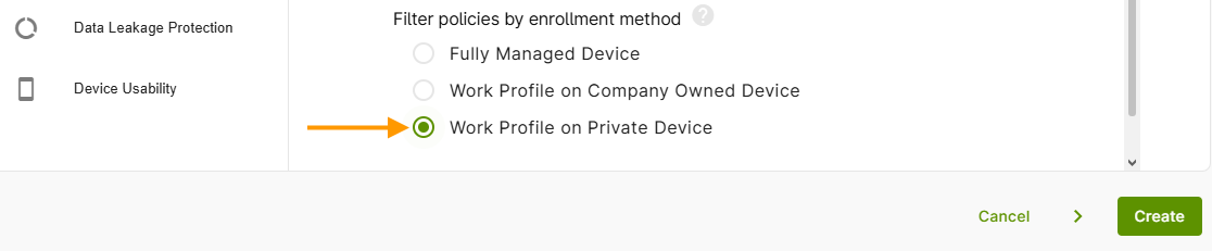 select enrollment method