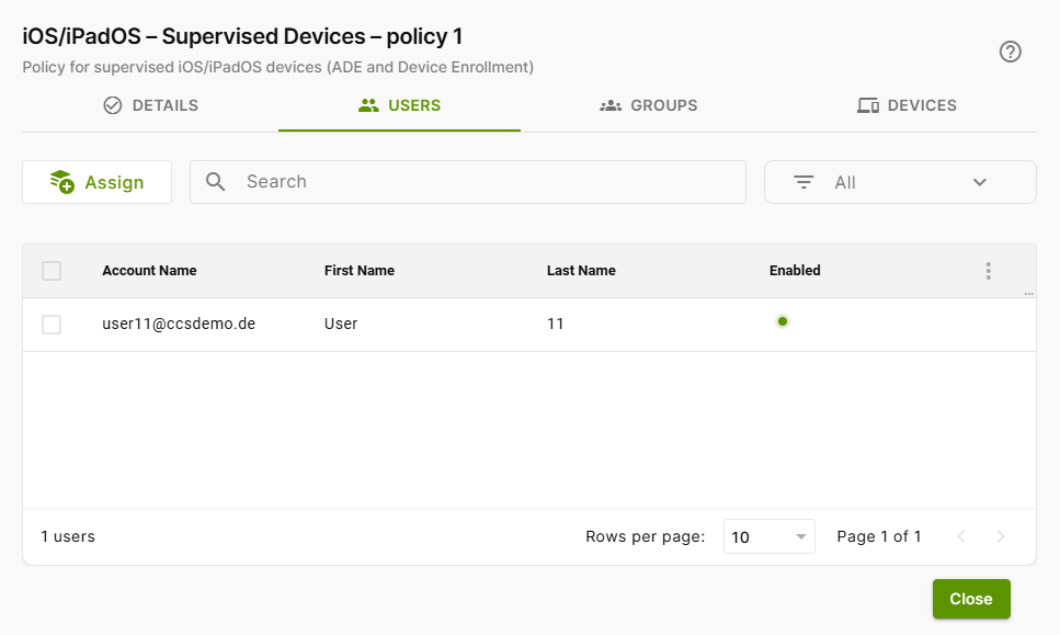 assign policy