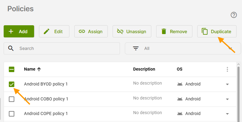 duplicate policy