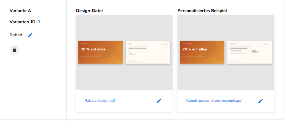 Variante A mit Varianten-ID: 1