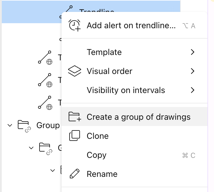 How to create nested groups of drawings? — TradingView