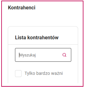 Lista kontrahentów w sekcji Fakturowanie, służąca do wyszukania i wybrania kontrahenta do edycji