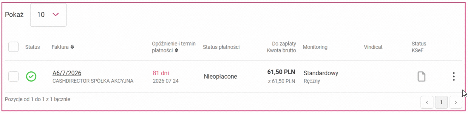Animacja: rozwinięcie menu pod trzema kropkami z opcjami wysyłki monitu i wezwania