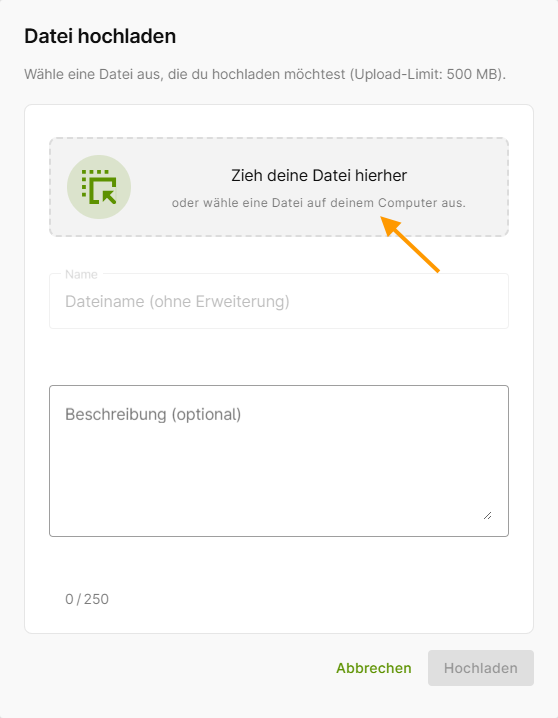 Datei hochladen