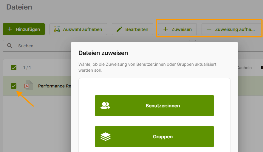 Datei zuweisen