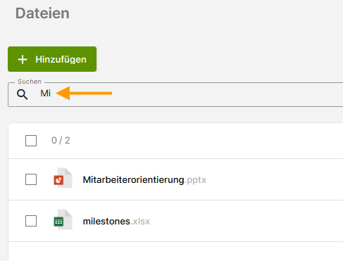 Dateien suchen