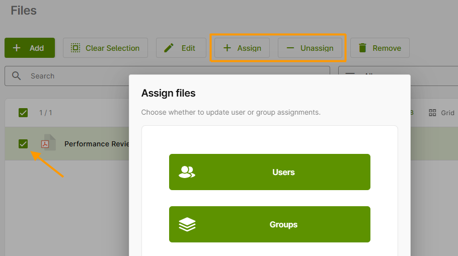assign/unassign file