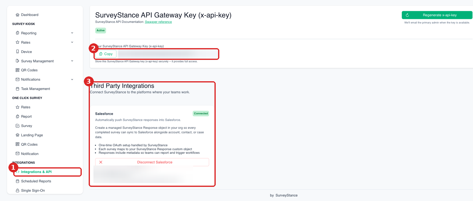 Integrations and API page