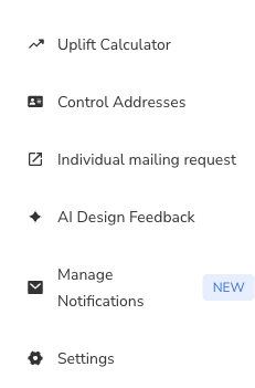 The sidebar with the Manage Notifications entry