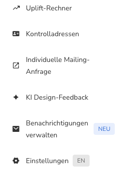 Die Seitenleiste mit dem Eintrag Benachrichtigungen verwalten