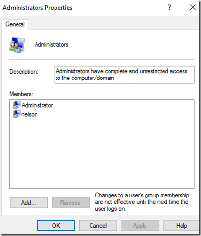 Windows 2016 create new user image