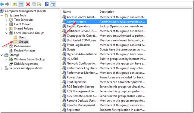 Windows 2016 administrator groups image