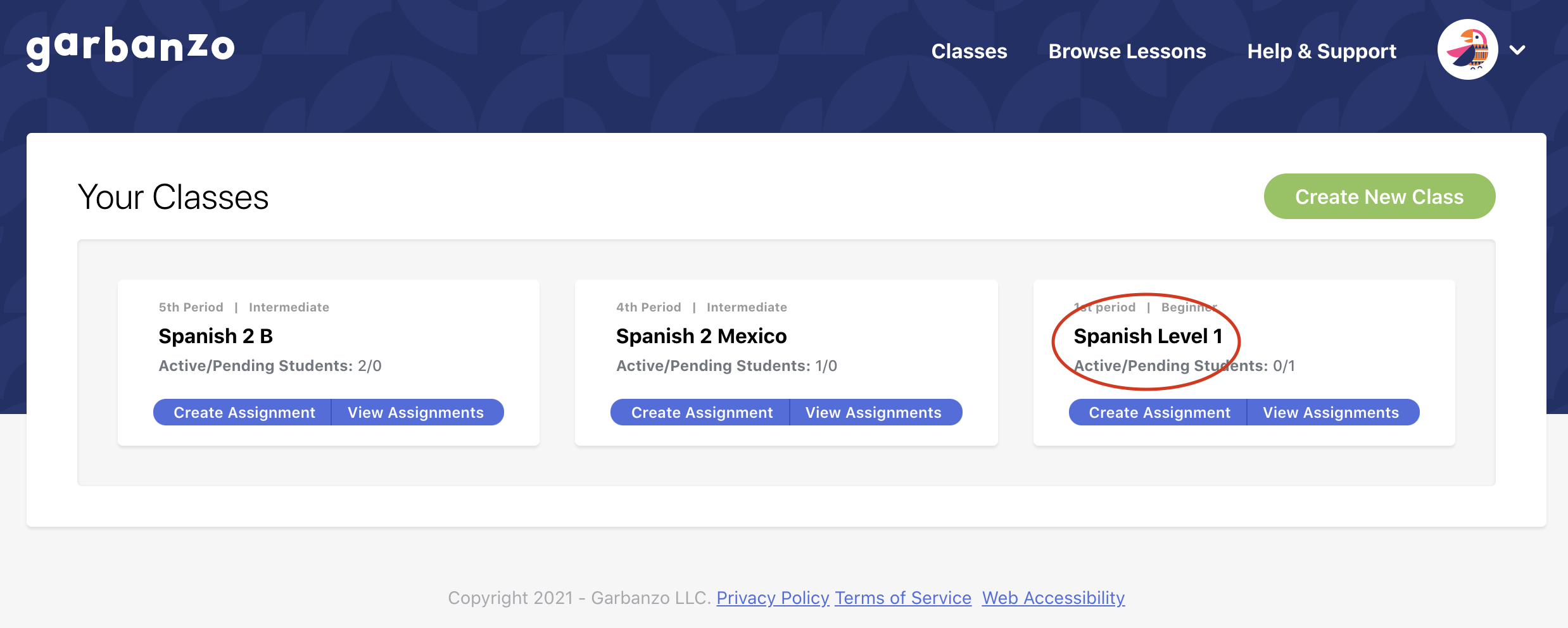 Can I remove a student from a class? Garbanzo