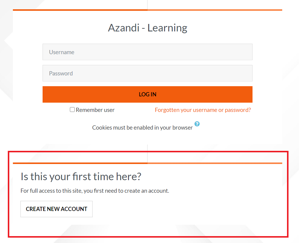 Register/Create New User Account